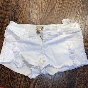 Hollister low rise white shorts